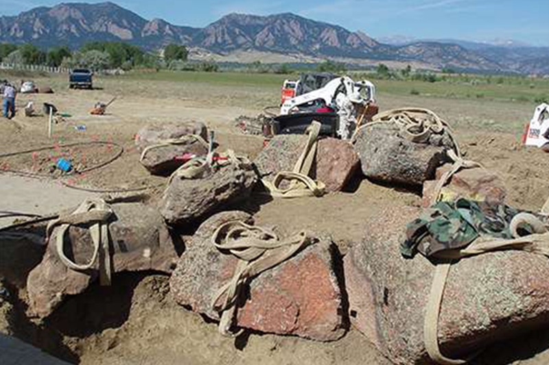 installing large boulders