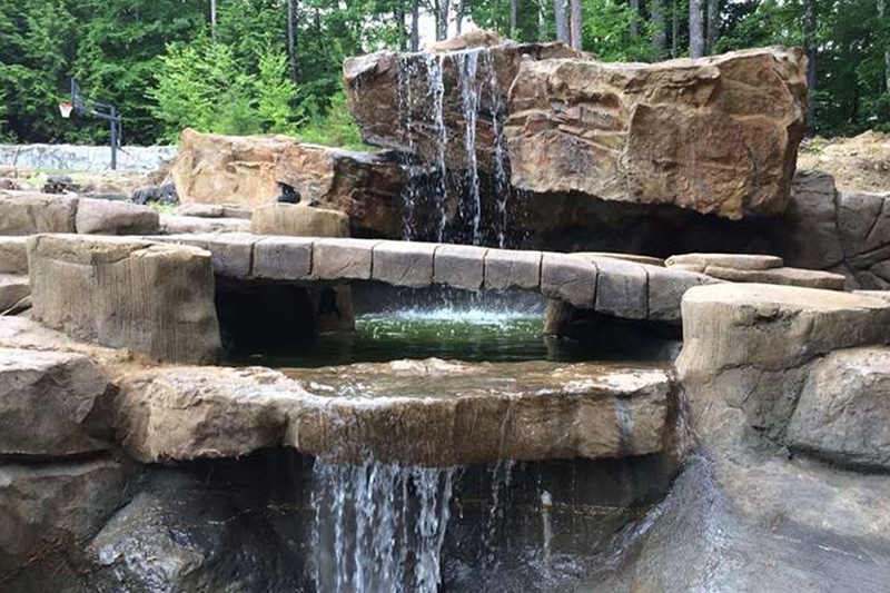 waterfall and landscaping